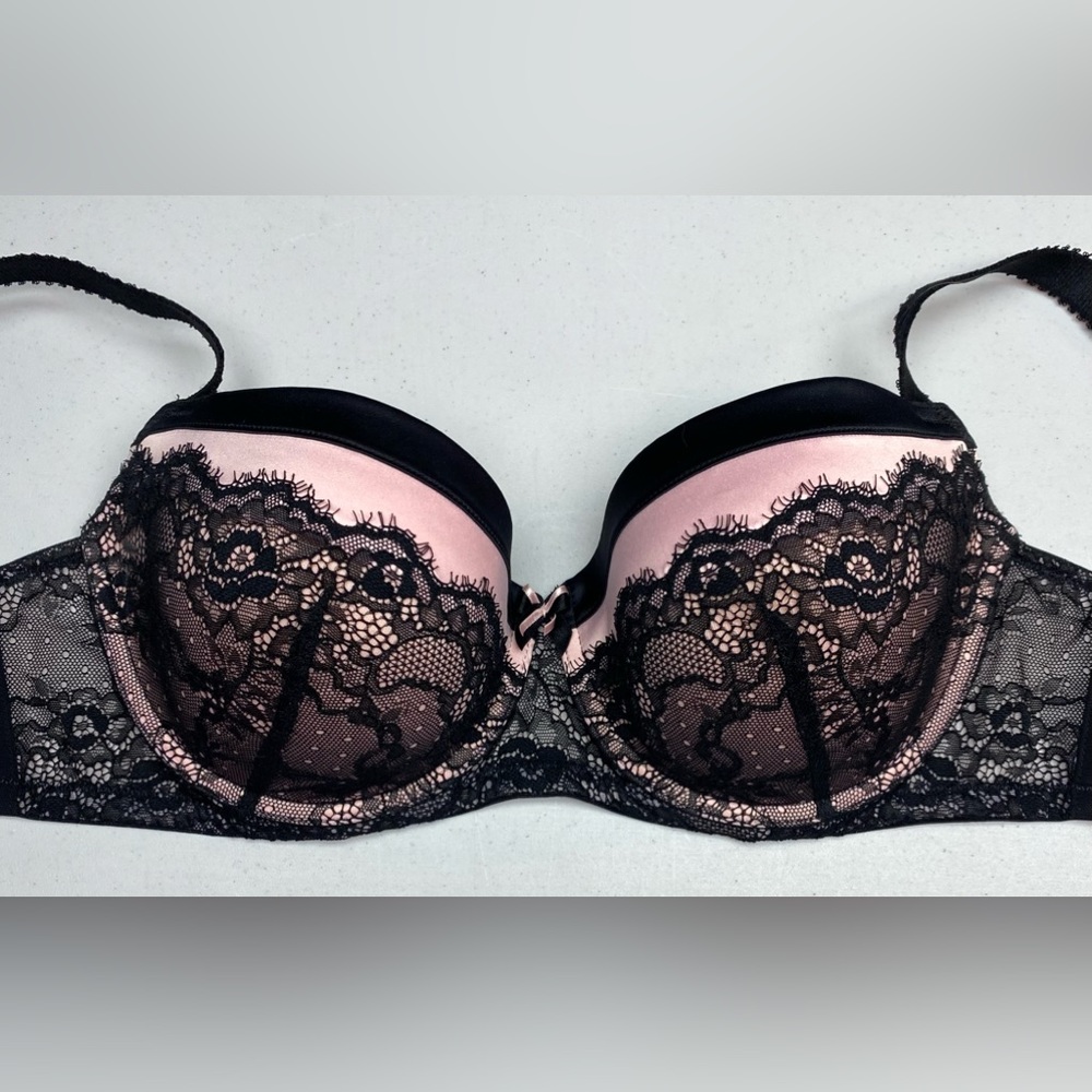 NWOT ti Voglio BLK/PNK  Gisella Lightly Lined Demi, 42C  *P1032